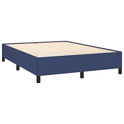 Boxspring met matras stof blauw 140x190 cm