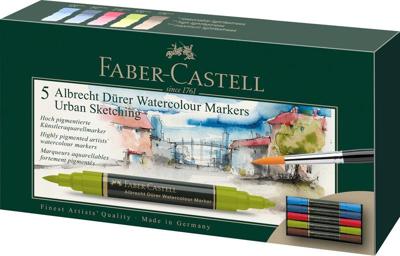 Faber Castell FC-160308 Aquarel Marker Albrecht Dürer 5 Stuks Urban Sketching Faber Castell FC-160308 Aquarel Marker Albrecht Dürer 5 Stuks Urban Sketching