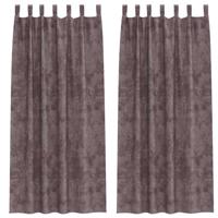 VidaXL Velvet gordijnen met gordijnen 2 pcs bruin 225 x 140 cm fluweel - thumbnail