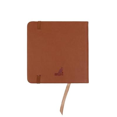 Kangaro Schetsboek - Cognac - Hardcover - 80 vellen - 140g - Roomwit Papier met Elastiek en Lint