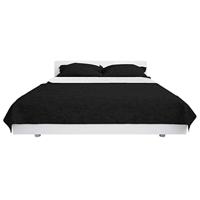 Bedsprei dubbelzijdig 170x210 cm quilt zwart en wit - thumbnail
