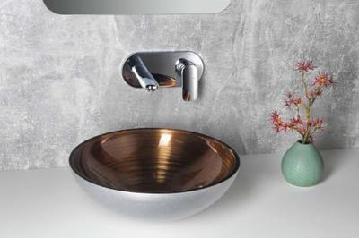 Waskom Sapho Murano Rond 40x14 cm Glas Koper Waskom Sapho Murano Rond 40x14 cm Glas Koper