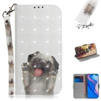 3D gekleurde tekening hond patroon horizontale Flip lederen case voor Huawei P Smart Z/Y9 Prime 2019/Nova 5i met houder & kaartsleuven & portemonnee - thumbnail