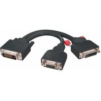 LINDY DVI splitterkabel VGA & DVI-D zwart Dual Link DVI-I M > VGA F + DVI-D F Dual Link - thumbnail