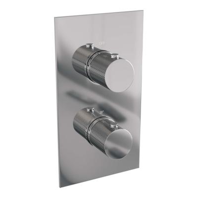 Chrome Carving Thermostatische Inbouw Regendouche 3-Weg Omstelling Set 40 met 30 cm Douchekop en Gebogen Muurarm