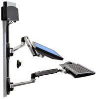Ergotron LX Wall Mount System Small CPU Holder Monitor-wandbeugel 1-voudig 25,4 cm (10) - 81,3 cm (32) Aluminium In hoogte verstelbaar, Kantelbaar, Zwenkbaar,