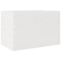 Plantenbak 70x40x45,5 cm massief grenenhout wit - thumbnail