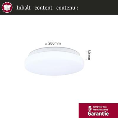 Paulmann 75408 Luiana IP44 3000 - 5700K 1750lm 230V 16,5W dimmbar Plafondlamp LED 16.5 W Wit Paulmann 75408 Luiana IP44 3000 - 5700K 1750lm 230V 16,5W dimmbar Plafondlamp LED 16.5 W Wit