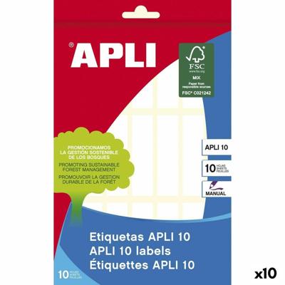 Labels Apli Wit Papier 10 Lakens 13 x 50 mm (10 Stuks)