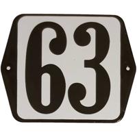 Huisnummer naambordje standaard 15x12 cm nummer 63 - Warentuin mix - thumbnail
