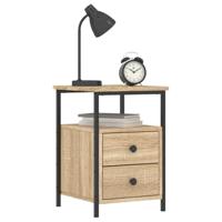 Nachtkastje 34x35,5x50 cm bewerkt hout sonoma eikenkleurig - thumbnail