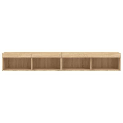 Tv-meubels met LED-verlichting 2 st 100x30x30 cm sonoma eiken