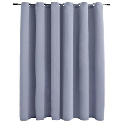 VidaXL Gordijn verduisterend met metalen ringen 290x245 cm grijs VidaXL Gordijn verduisterend met metalen ringen 290x245 cm grijs