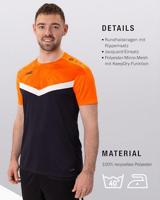 JAKO 6124 T-Shirt Iconic - Zwart/Fluo Oranje - 4XL - thumbnail