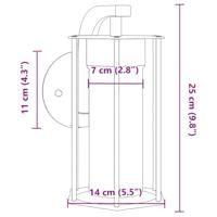 VidaXL Buitenwandlampen 2 st roestvrij staal zwart - thumbnail