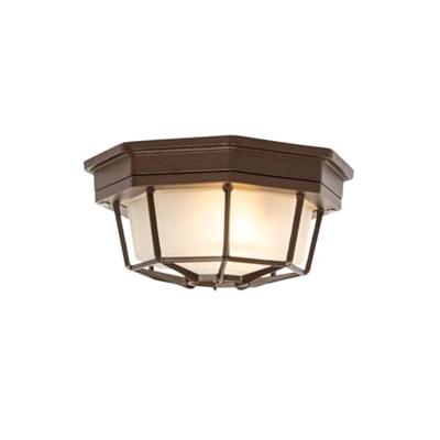 QAZQA Landelijke plafondlamp roestbruin 21,3 cm IP44 - Bri