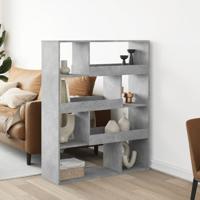 Boekenkast 100x33x125,5 cm bewerkt hout betongrijs - thumbnail