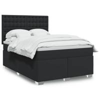 Boxspring met matras kunstleer zwart 160x200 cm - thumbnail