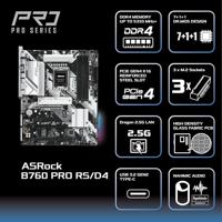 ASRock B760 Pro RS/D4 Moederbord Socket Intel LGA 1700 Vormfactor ATX Moederbord chipset Intel® B760 - thumbnail