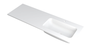 INK Faktor Wastafel Polystone Rechts met 1 Kraangat - 1400x450x15 mm - Mat Wit - thumbnail