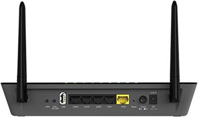 NETGEAR R6220 draadloze router AC1200 (dual-band, tot 1200 Mbps, dekking tot 90 m² en 20 apparaten, gratis Nighthawk-app, 4x 1G Ethernet en 1x USB 2.0-poorten)