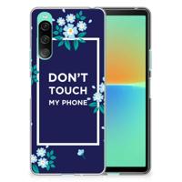 Sony Xperia 10 V Silicone-hoesje Flowers Blue DTMP - thumbnail