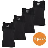 Apollo Singlet Dames Bamboo Zwart 4-pack-XL - thumbnail