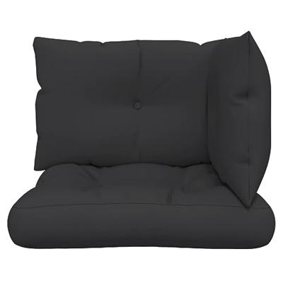 VidaXL Palletkussens 3 st stof zwart
