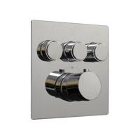 OUTLET Afbouwdeel BWS Douchekraan Thermostatisch 3-Wegs Chroom - thumbnail