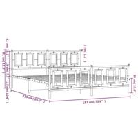 Bedframe met hoofd- en voeteneinde metaal wit 183x213 cm - thumbnail