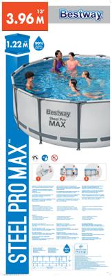 Bestway Zwembadset Steel Pro MAX rond 396x122 cm