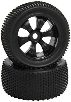 Absima 1:8 Truggy Complete wielen Dirty 6-spaaks Zwart 2 stuk(s)