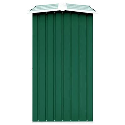 VidaXL Haardhoutschuur 330x92x153 cm gegalvaniseerd staal groen - thumbnail