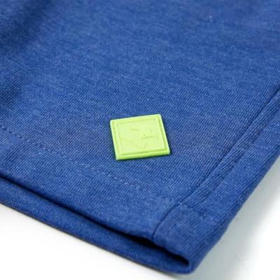 Kindershorts met trekkoord 128 gemleerd blauw - thumbnail
