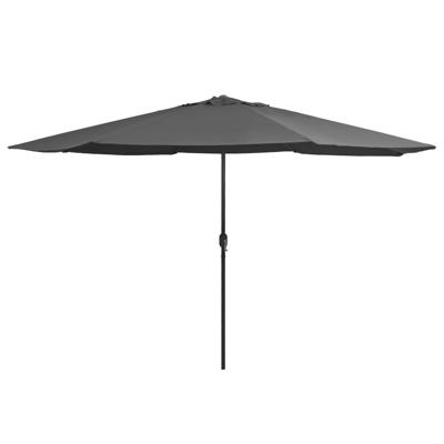 VidaXL Parasol met metalen paal 390 cm antracietkleurig VidaXL Parasol met metalen paal 390 cm antracietkleurig
