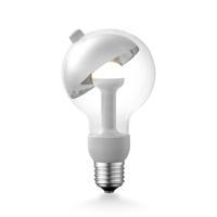 Design LED Lichtbron Move Me - Zilver - G80 Sphere LED lamp - 8/8/13.7cm - Met verstelbare diffuser via magneet - geschikt voor E27 fitting - 3W 220lm 2700K - warm wit licht - thumbnail