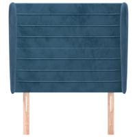 Hoofdbord met randen 103x23x118/128 cm fluweel donkerblauw - thumbnail