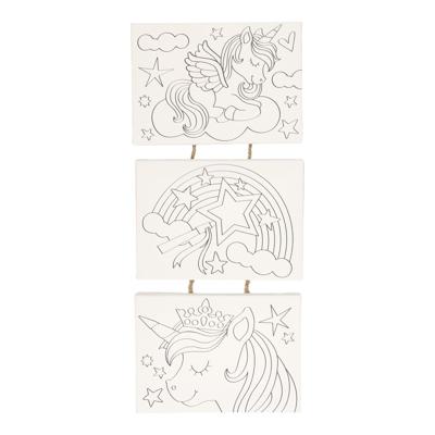 Wins Holland Canvas schilderset eenhoorn, set van 3 stuks.