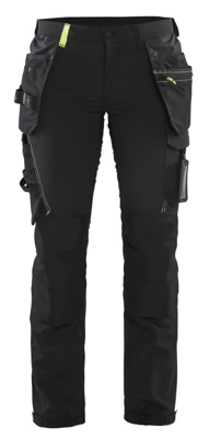 Blåkläder Dames 4-weg stretch werkbroek 71921645 | Zwart/High-Vis Geel | Maat 32 - 7330509728970