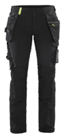 Blåkläder Dames 4-weg stretch werkbroek 71921645 | Zwart/High-Vis Geel | Maat 32 - 7330509728970 - thumbnail