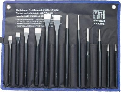 SW STAHL Sw-stahl slaggereedschap set "82660l" chisels/pin punch set 12tlg.