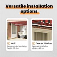 VidaXL Inklapbaar zonnescherm oranje 400 x 200 cm stof - thumbnail