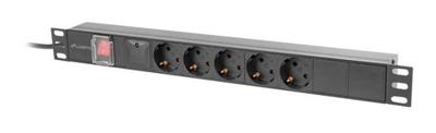 Lanberg PDU-05F-0200-BK energiedistributie 5 AC-uitgang(en) 1U Zwart Lanberg PDU-05F-0200-BK energiedistributie 5 AC-uitgang(en) 1U Zwart