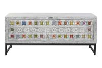 Koffer DKD Home Decor Keramisch Grijs Wit Mangohout (116 x 40 x 50 cm) - thumbnail