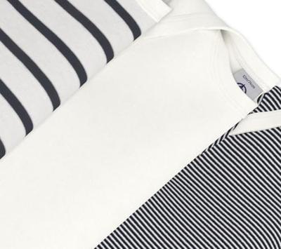 Set van 3 rompertjes met korte mouwen van biologisch katoen PETIT BATEAU wit