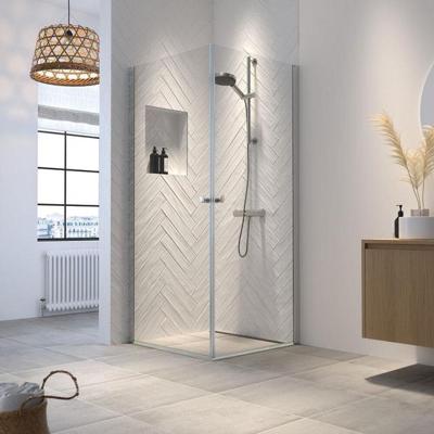 Sealskin Douchecabine Hooked Omkeerbaar Met Hoekinstap 90x90 cm Zilver