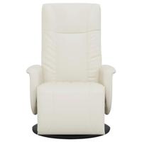 Fauteuil verstelbaar met voetensteun kunstleer crèmekleurig - thumbnail