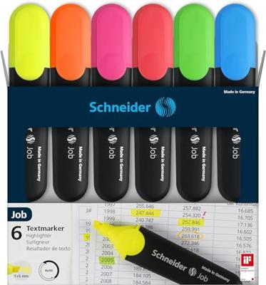 Schneider markeerstift Job 150, etui van 6 stuks in geassorteerde kleuren