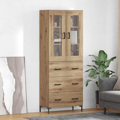 Hoge kast 2 pcs Artisan Eiken 69,5 x 34 x 180 cm Bewerkt hout