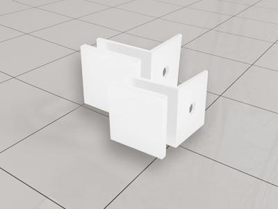 Wiesbaden Glaskoppeling Set tbv Inloopdouche Zonder Profiel Mat Wit